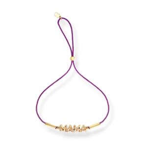 New! Cord TOUS Crossword Mama Mama bracelet with gemstone. Purple
